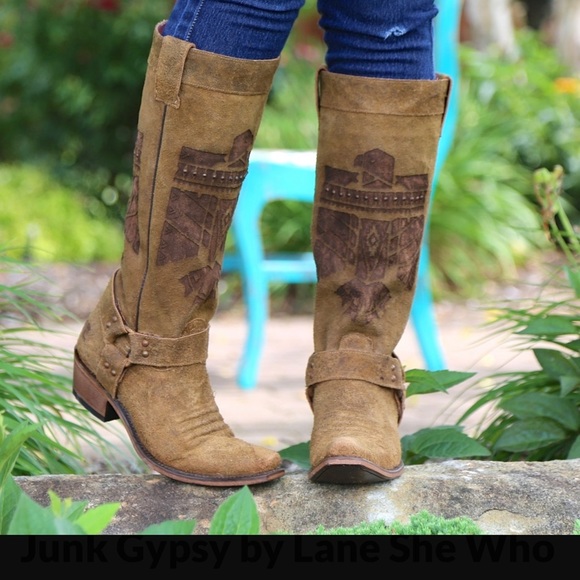 Junky gypsy “She who is Brave” western cowgirl harness boot boho harley RTL $425 - Picture 3 of 12